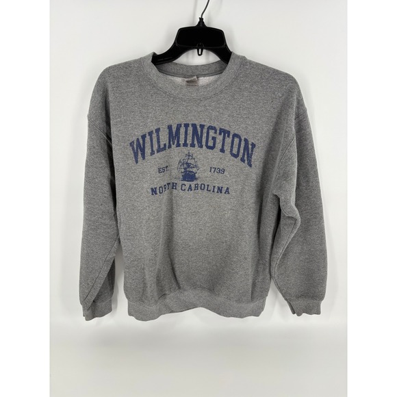 Wilmington North Carolina Sweatshirt Gildan Gray Collegiate Medium - Picture 1 of 6